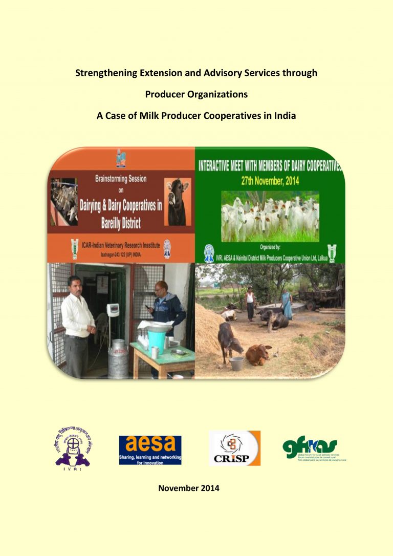 Producer Organisations and Extension A Case of Dairy Cooperatives in