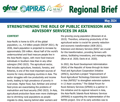 Regional Brief: Strengthening the Role of Public Extension and Advisory ...
